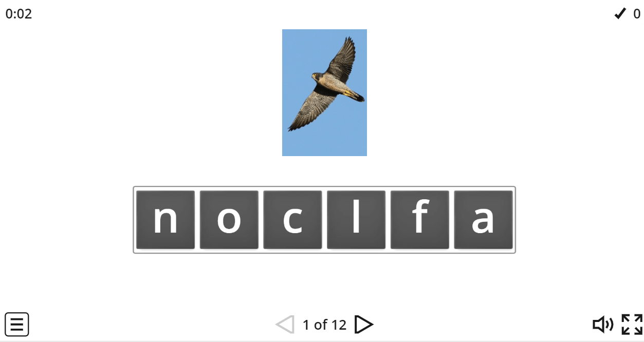 7.4 Wild Animals (Anagram Game)